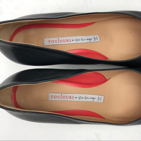 PAS DE ROUGE Leather Classic Low Block Heels - Picture 4 of 8